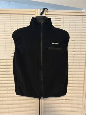 Windstopper Men's Black Fleece Vest with Zip Chest Pocket